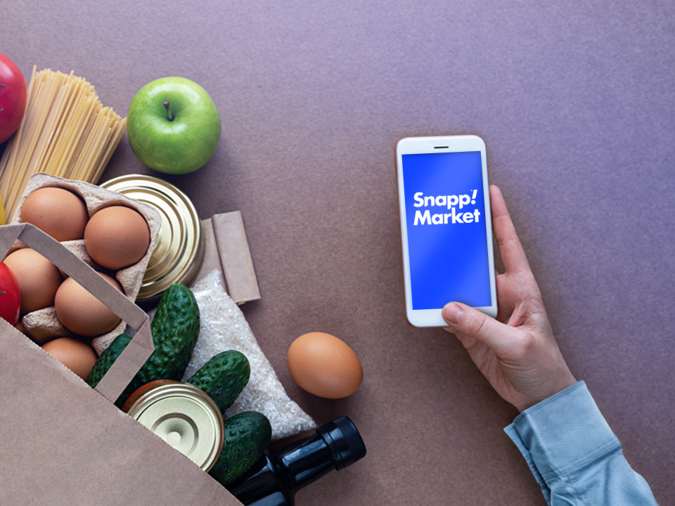 snapp online supermarket grocery image on a phone