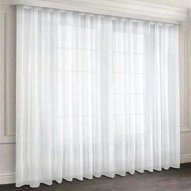 Matte plain sheer curtain with simple stitching size 300x280 cm