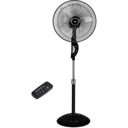 Black pedestal fan with remote control
