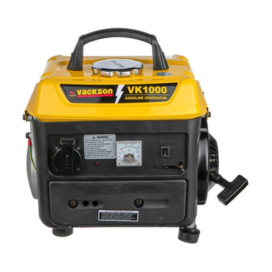 Vackson VK1000 gasoline generator with compact body, pull-start, and top carry handle