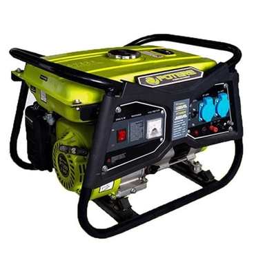 Potere gasoline generator with metal frame, control panel, and dual AC outlets