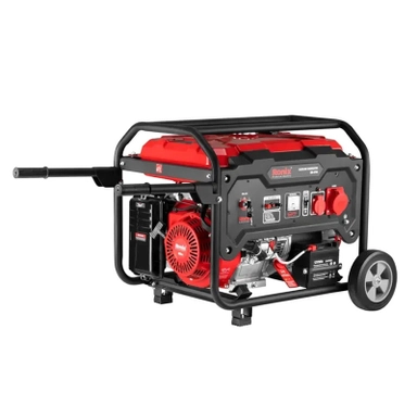Ronix gasoline generator with wheels, extended exhaust, metal frame, and control panel