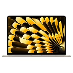Apple MacBook with golden abstract fan design wallpaper