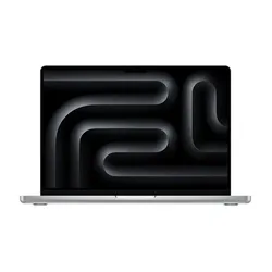 MacBook Air with dark abstract curved line wallpaper