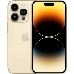 Gold iPhone with triple rear camera and front display shown side by side