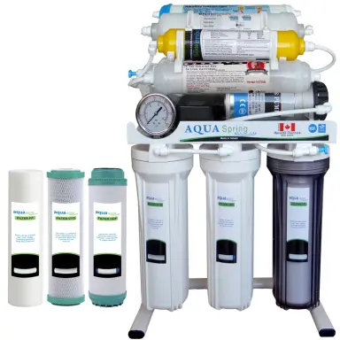 Aqua Spring RO NF2600 water purifier with 3-piece filter set