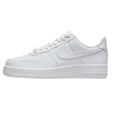 All-white Nike low-top sneaker with perforated toe and rubber sole