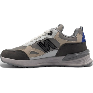 gray and beige sneakers with chunky sole and lace-up design for casual everyday wear