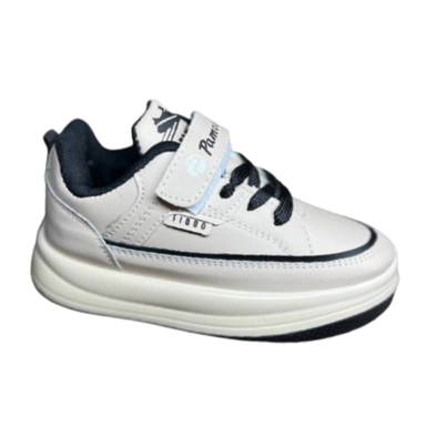 white kids sneakers with velcro strap and chunky sole for comfortable everyday wear