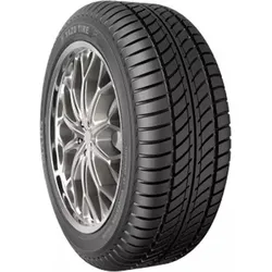 Performance car tire with modern tread and alloy rim