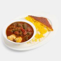 خرید چلو خورشت بامیه با مرغ