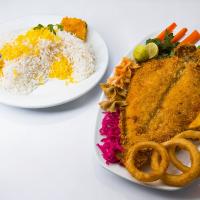 خرید چلو ماهی قزل آلا سرخ شده
