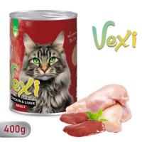 کنسرو گربه وکسی طعم مرغ و جگر 400 گرم