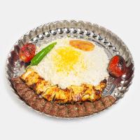 چلو کباب وزیری با برنج ایرانی