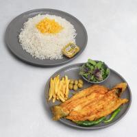 چلو ماهی قزل آلا سرخ شده
