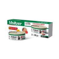 کنسرو گربه شایر مرغ و گوشت 3 عدد