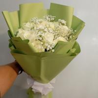دسته گل‌رز‌۱۰شاخه رز سفید