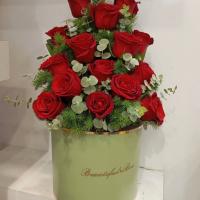 سطل فلزی رز قرمز