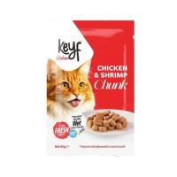 پوچ گربه خوش خوراک keyf با طعم مرغ و میگو