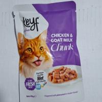 پوچ گربه خوش خوراک keyf با طعم مرغ و شیر بز