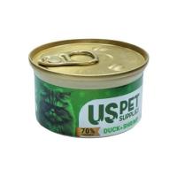 کنسرو نچرال گربه بالغ یو اس پت با طعم اردک و میگو در ژله