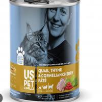 کنسرو گربه us pet پته طعم بلدرچین زغال اخته آویشن