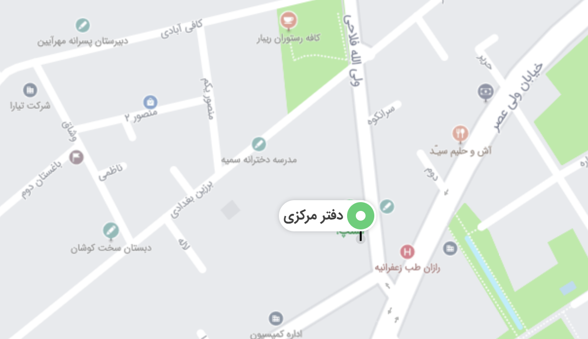 موقعیت دفتر مرکزی اسنپ روی نقشه
