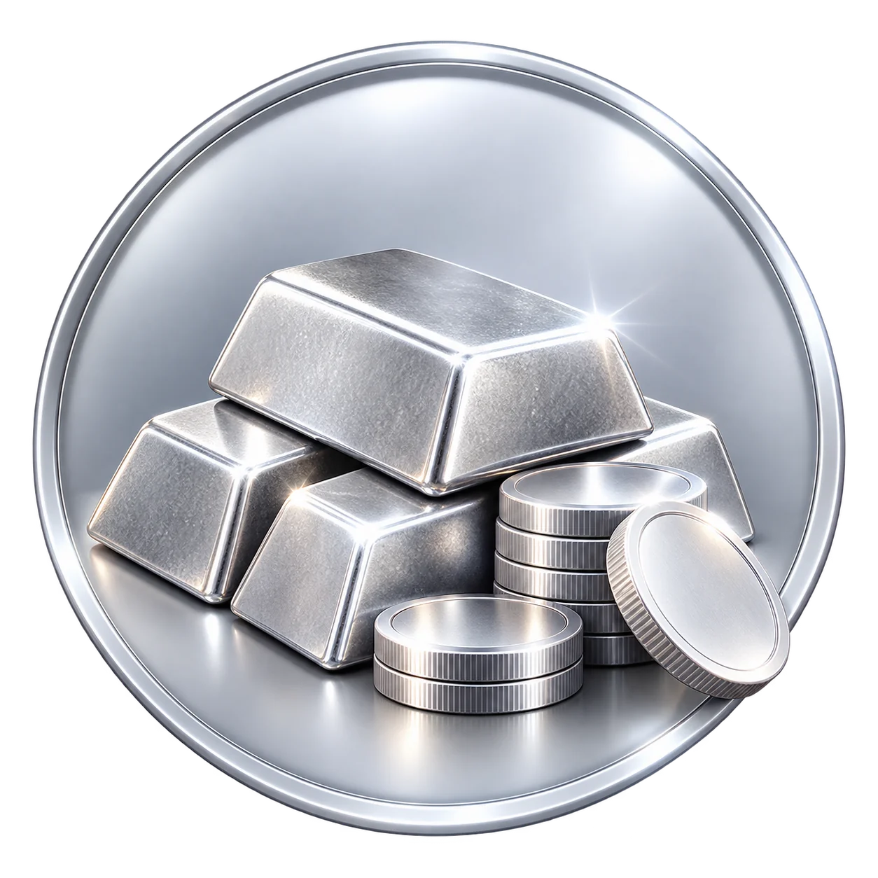 silver bars and coins