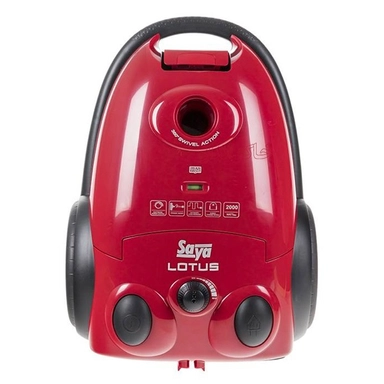 Red vacuum cleaner for house cleaning.