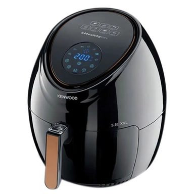 Black Kenwood air fryer with digital display and touch controls for precise cooking