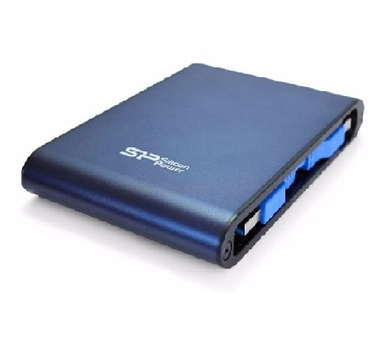Blue Silicon Power external hard drive with USB ports