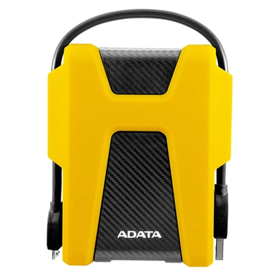 ADATA rugged external hard drive with yellow protective casing
