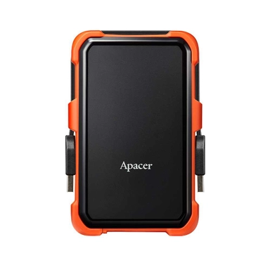 Apacer rugged external hard drive with orange protective casing