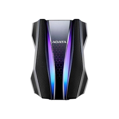 ADATA external hard drive with futuristic design and RGB lighting