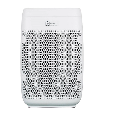 White rectangular ZISHN air purifier with geometric honeycomb pattern grill.