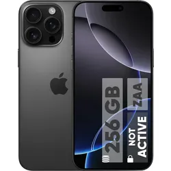 Black iPhone with triple cameras and 256GB storage label on screen.