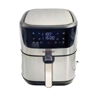 Sliver Maximan digital air fryer with LED display and stainless steel finish.