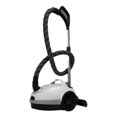 black and white vacuum cleaner for home cleaning.