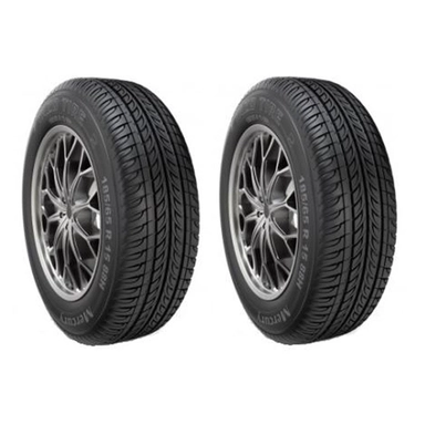 Pair of Yazd Tire Mercury tires on silver wheels, size 185/65 R 15.