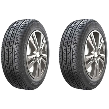 Pair of Yazd Tire Supreme tires on alloy wheels with asymmetric tread.