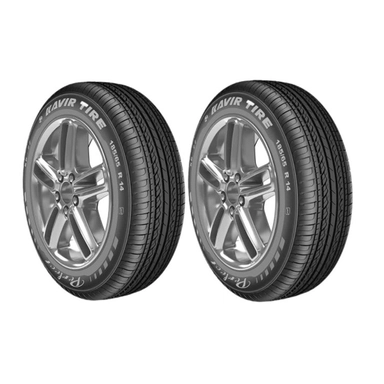Pair of Barezz Premium Drive car tires on wheels, size $185/65$ R $14$.