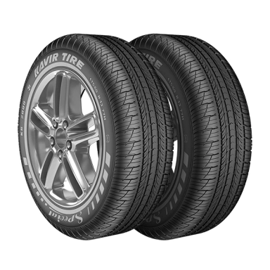Pair of Kavir Tire Special tires on alloy wheels, size 175/60 R 13.