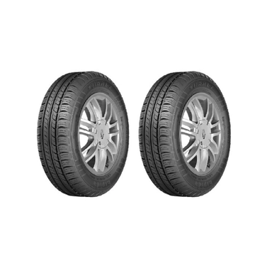 Pair of Barezz Rapide tires on alloy wheels with an asymmetric street tread.