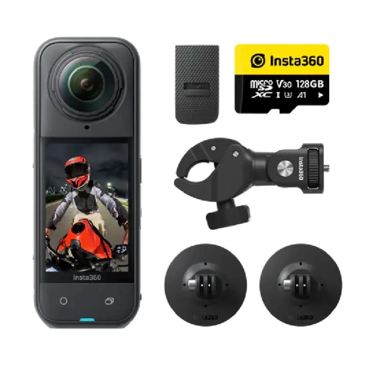 دوربین فیلم برداری اینستا 360 مدل X5 360 Action Camera Motorcycle Bundle-small-image