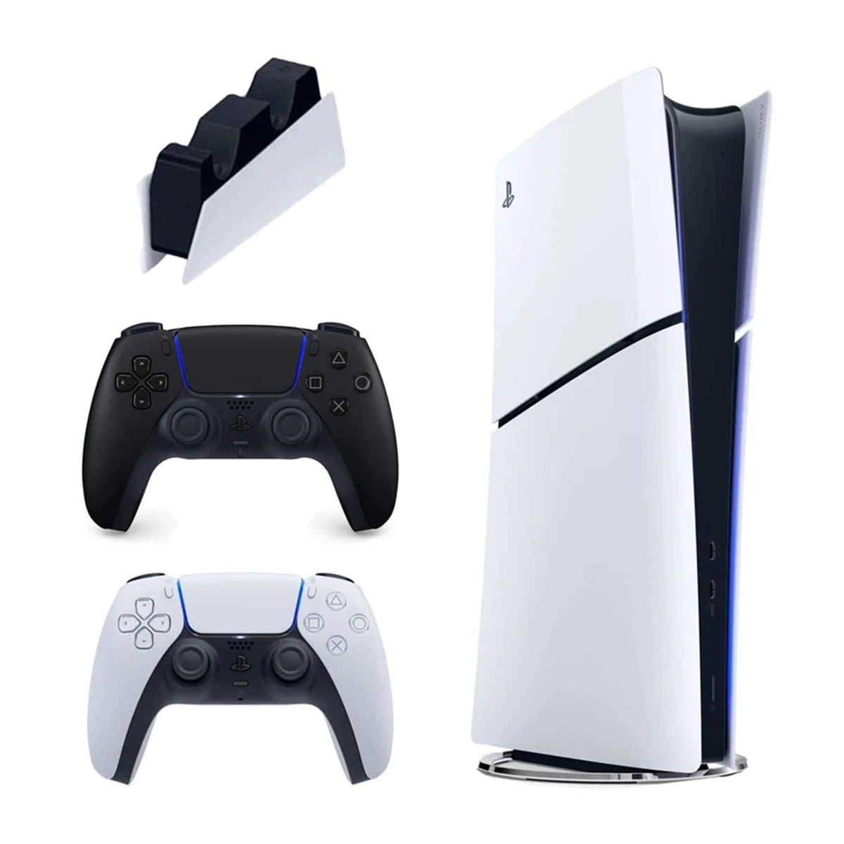 کنسول بازی سونی مدل PlayStation 5 Slim ظرفیت 825 گیگابایت ریجن CFI-2116 اروپا به همراه دسته اضافی مشکی و پایه شارژر-small-image