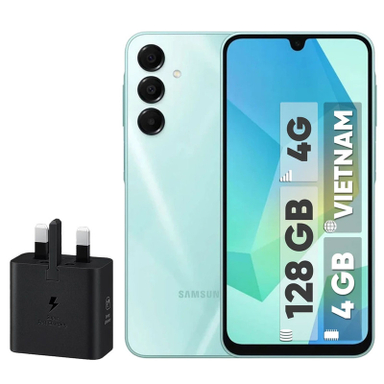 گوشی موبایل سامسونگ مدل Galaxy A16 4G دو سیم کارت ظرفیت 128 گیگابایت و رم 4 گیگابایت نسخه ویتنام به همراه شارژر 25 وات سامسونگ