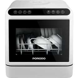 Porodo compact countertop dishwasher with glass door