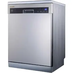 Silver dishwasher with top digital display panel