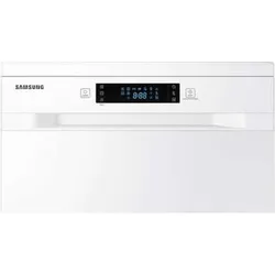 White Samsung dishwasher control panel with digital display