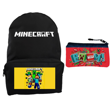 کوله پشتی طرح بازی minecraft کد 42 به همراه جامدادی